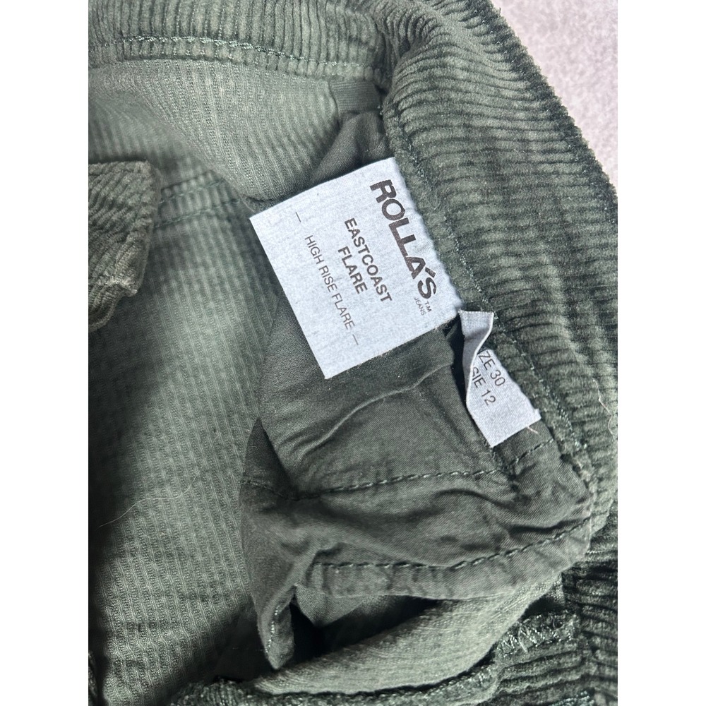 Rollas Corduroy Flare Pants Womens 30 Green High Rise Bell Bottom NWT - Picture 5 of 9